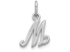 FJC Finejewelers 14k White Gold Casted Initial M Charm