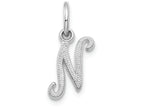 FJC Finejewelers 14k White Gold Casted Initial N Charm
