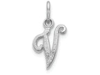 FJC Finejewelers 14k White Gold Casted Initial V Charm