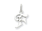 FJC Finejewelers 14k White Gold Bright-cut Initial F Charm