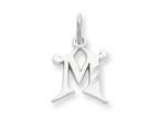 FJC Finejewelers 14k White Gold Bright-cut Initial M Charm