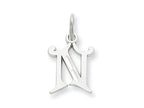FJC Finejewelers 14k White Gold Bright-cut Initial N Charm