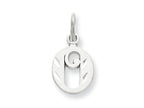 FJC Finejewelers 14k White Gold Bright-cut Initial O Charm