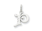 FJC Finejewelers 14k White Gold Bright-cut Initial P Charm