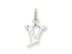 FJC Finejewelers 14k White Gold Bright-cut Initial V Charm
