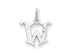 FJC Finejewelers 14k White Gold Bright-cut Initial W Charm