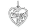 FJC Finejewelers 14k White Gold Sweet 16 Heart Charm