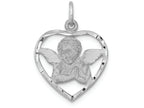 FJC Finejewelers 14k White Gold Angel In Heart Charm