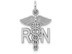 FJC Finejewelers 14k White Gold Registered Nurse Charm 12 x 25mm