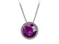 Wind and Fire February 8mm Crystal Birthstone Greek Key Necklace 18 Inches