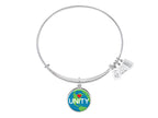 Wind And Fire Unity with Red Heart Expandable Bangle