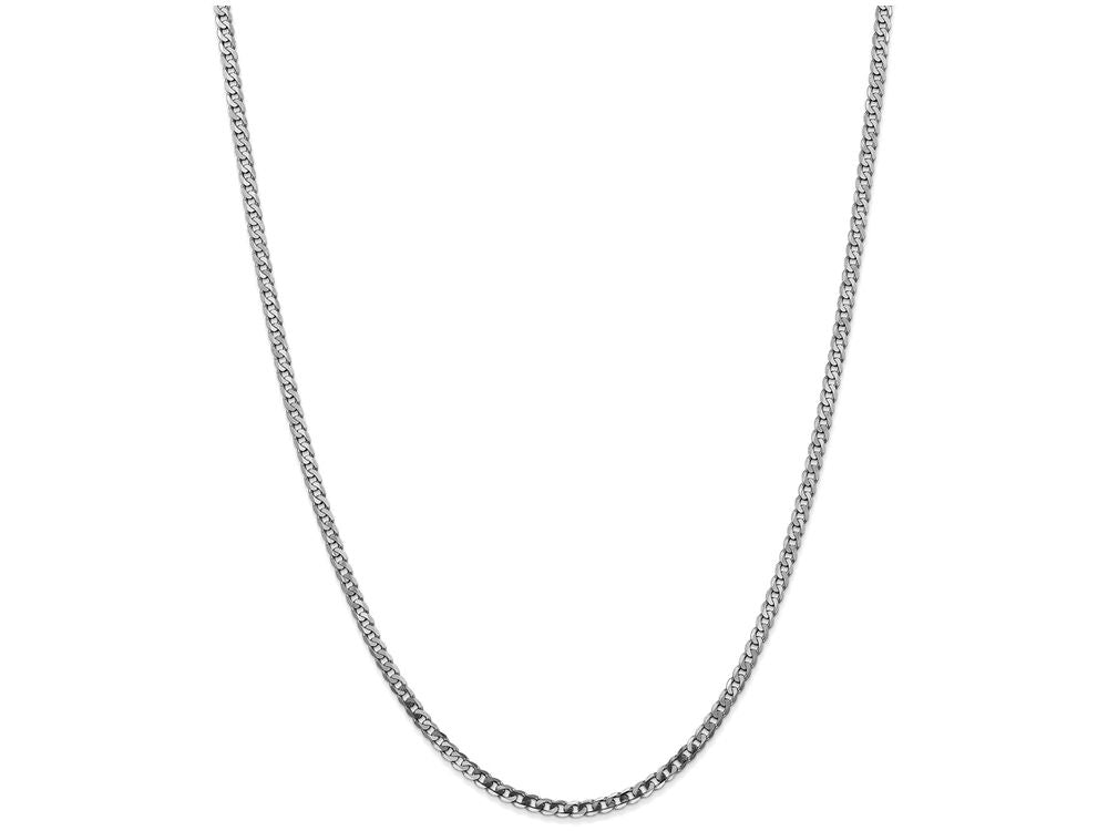 FJC Finejewelers 7 Inch 14k White Gold 2.9mm Flat Curb Chain Bracelet