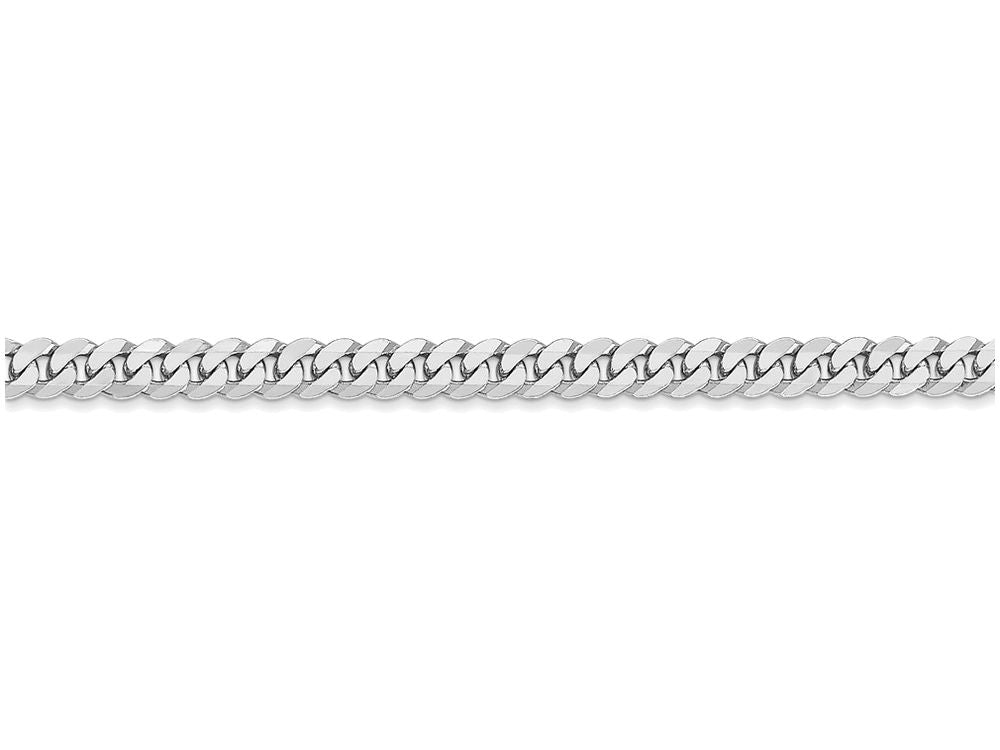 FJC Finejewelers 7 Inch 14k White Gold 3.9mm Flat Curb Chain Bracelet