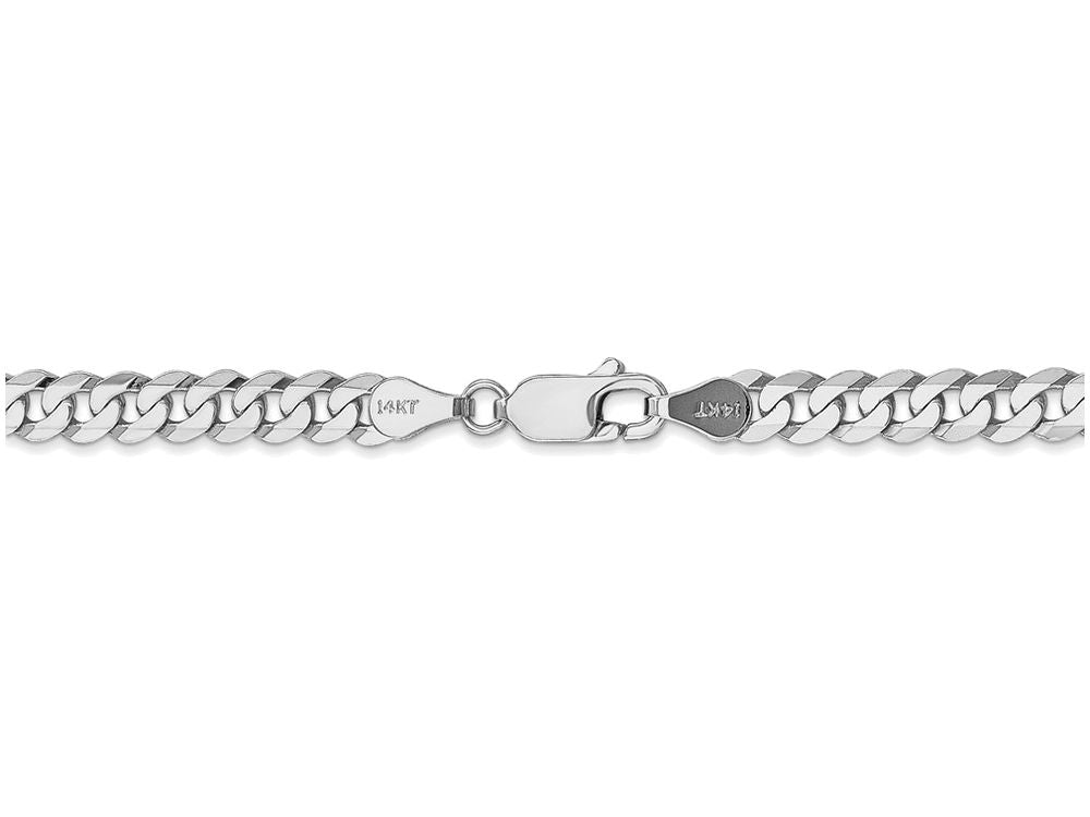 FJC Finejewelers 24 Inch 14k White Gold 4.5mm Flat Curb Chain Necklace