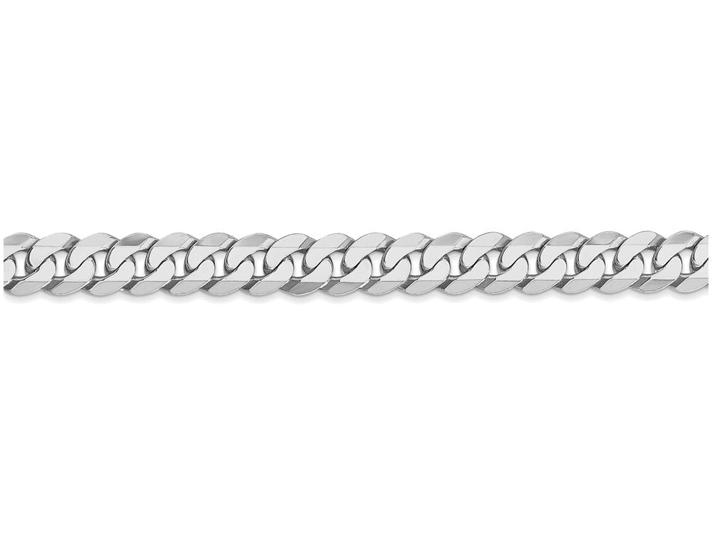 FJC Finejewelers 8 Inch 14k White Gold 6.1mm Flat Curb Chain Bracelet