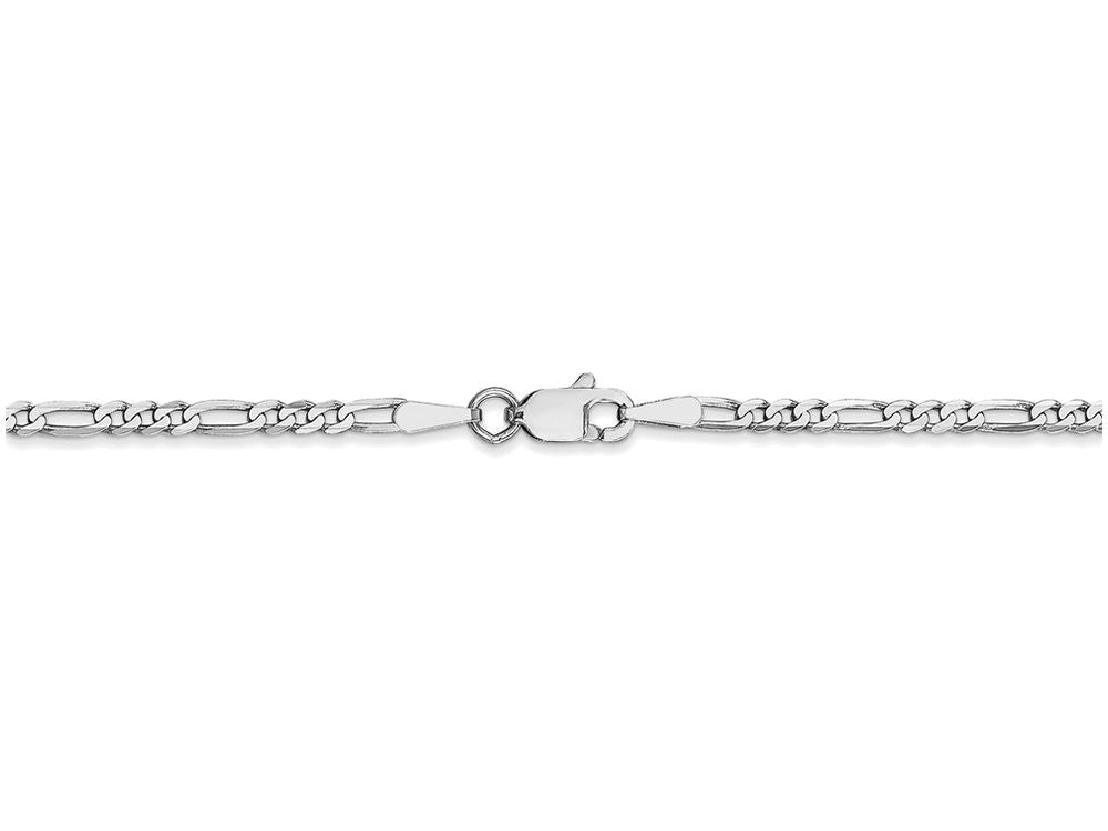 FJC Finejewelers 18 Inch 14k White Gold 2.4mm Flat Figaro Chain Necklace