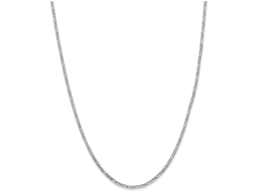 FJC Finejewelers 7 Inch 14k White Gold 2.4mm Flat Figaro Chain Bracelet
