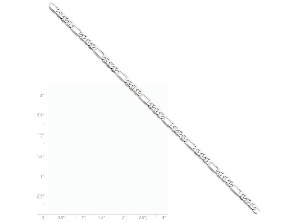 FJC Finejewelers 7 Inch 14k White Gold 5.0mm Flat Figaro Chain Bracelet