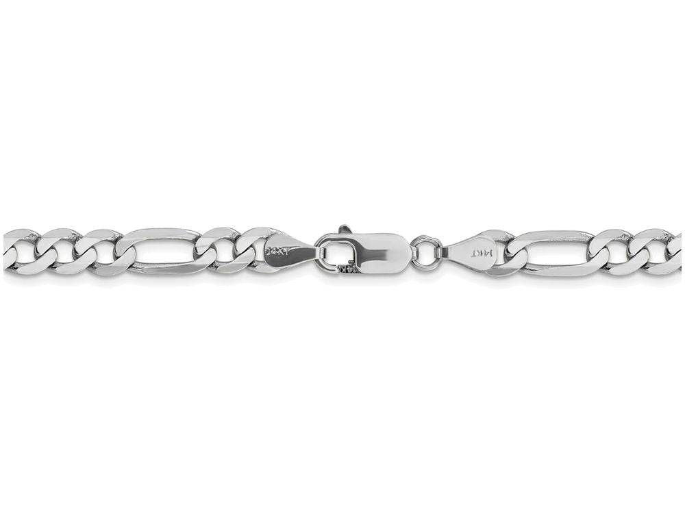 FJC Finejewelers 9 Inch 14k White Gold 6.0mm Flat Figaro Chain Ankle Bracelet (Smaller Ankles)