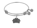 Angelica Collection Antique White Stipple Finish Brass princess Angellica Expandable Bangle