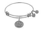Angelica Collection Non-antique White Stipple Finish Brass niece Expandable Bangle