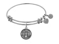 Angelica Collection Antique White Smooth Finish Brass libra - September Expandable Bangle