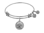 Angelica Collection Non-antique White Stipple Finish Brass chinese Love Expandable Bangle