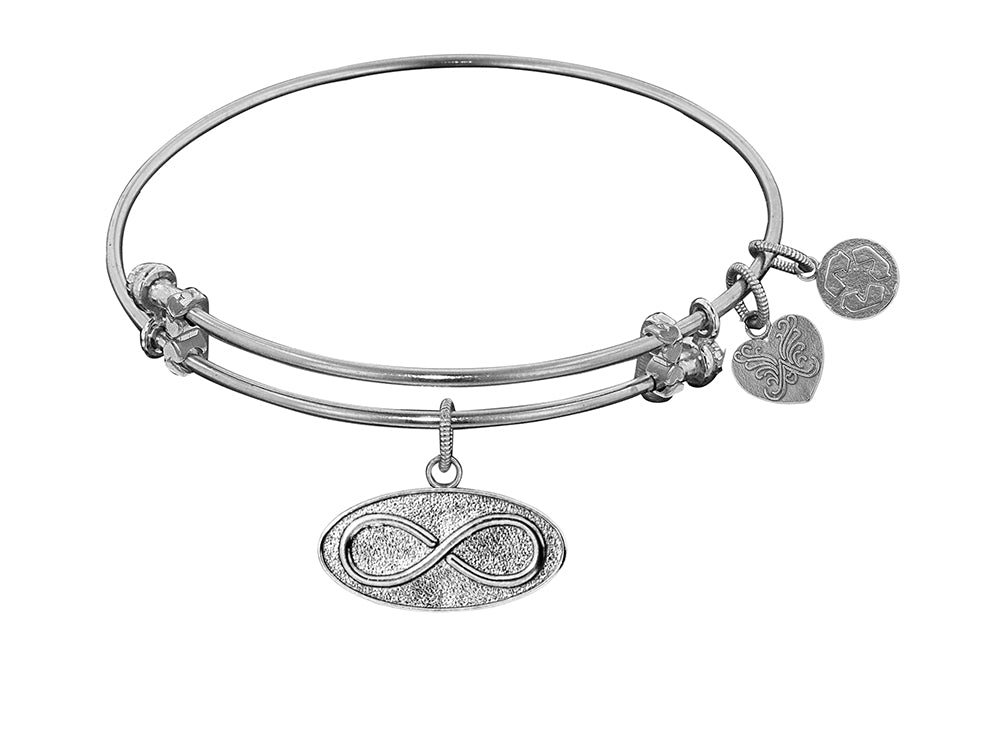 Angelica Collection Non-antique White Stipple Finish Brass infinity Expandable Bangle