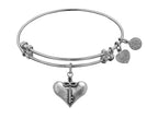 Angelica Collection Antique White Smooth Finish Brass cherish Expandable Bangle