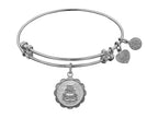 Angelica Collection Non-antique White Stipple Finish Brass wedding Day Expandable Bangle