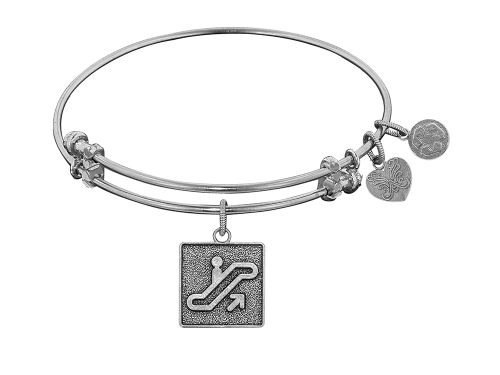 Angelica Collection Antique White Stipple Finish Brass escalator Of Life Expandable Bangle