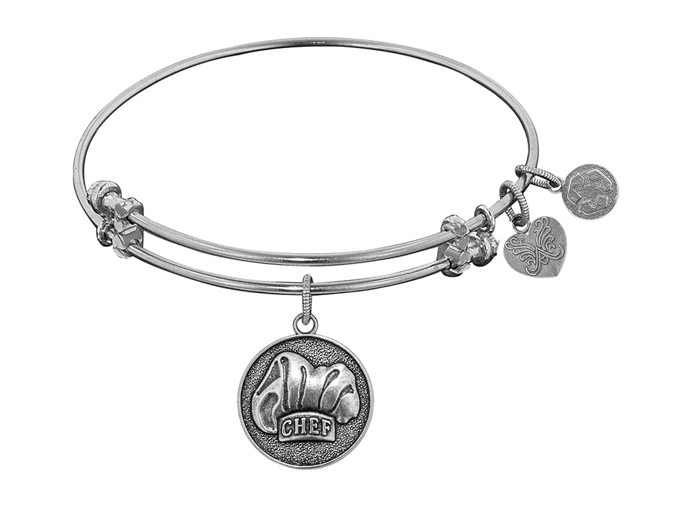 Angelica Collection Antique White Stipple Finish Brass Chef Expandable Bangle