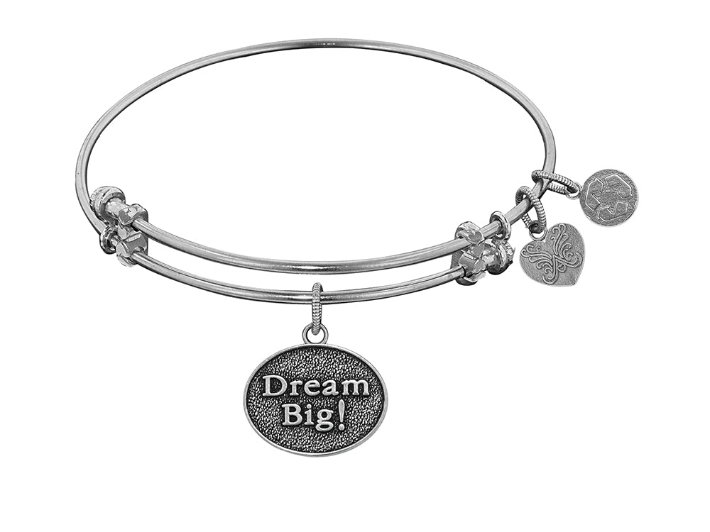 Angelica Collection Antique White Stipple Finish Brass dream Big! Expandable Bangle