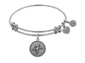 Angelica Collection Antique White Stipple Finish Brass chinese Peace Expandable Bangle