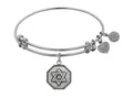 Angelica Collection Antique White Smooth Finish Brass star Of David Expandable Bangle