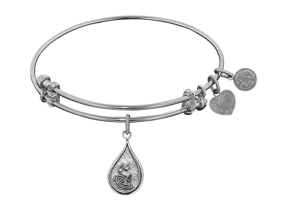 Angelica Collection Non-antique White Stipple Finish Brass water Expandable Bangle