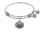 Angelica Collection Antique White Smooth Finish Brass dragonfly Expandable Bangle
