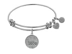 Angelica Collection Non-antique White Stipple Finish Brass prosperity Shema-or Expandable Bangle