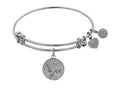 Angelica Collection Non-antique White Stipple Finish Brass empowerment Shema-or Expandable Bangle