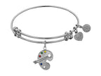Angelica Collection Non-antique White Stipple Finish Brass With Enamel paint Pallet Expandable Bangle