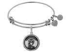 Angelica Collection Brass with White Finish Proud Daughter U.S. Marine Corps Round Expandable Bangle