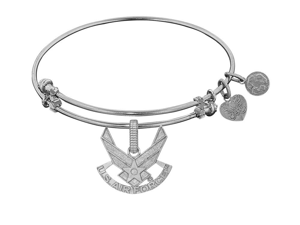 Angelica Collection Brass with White Finish U.S. Air Force Symbol Expandable Bangle