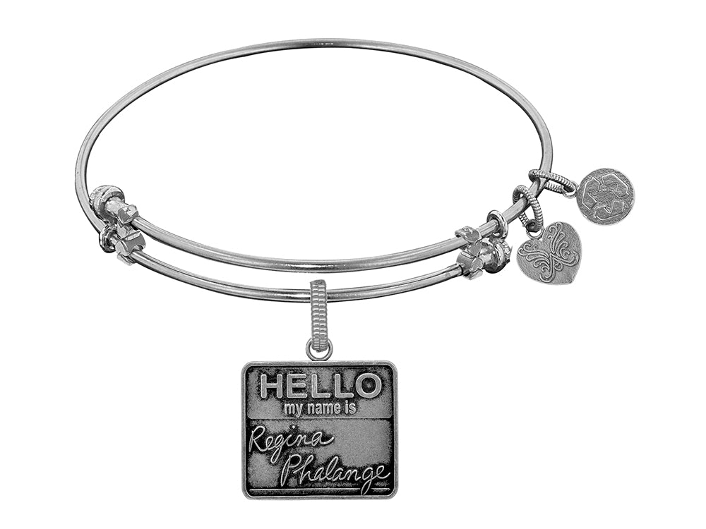 Angelica Collection Brass with White Finish Friends Regina Phalange Expandable Bangle