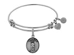 Angelica Collection Brass with White Finish Friends Smelly Cat Expandable Bangle