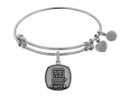 Angelica Collection Brass with White Finish U.S. Army Wife Expandable Bangle