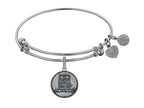 Angelica Collection Brass with White Finish U.S. Army Strong Round Expandable Bangle