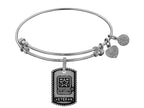 Angelica Collection Brass with White Finish U.S. Army Veteran Expandable Bangle