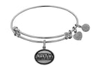 Angelica Collection Brass with White Finish U.S. Navy Honor. Courage. Commitment. Expandable Bangle