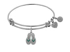 Brass With White Finish Enamel Flip Flop Charm For Angelica Collection Bangle