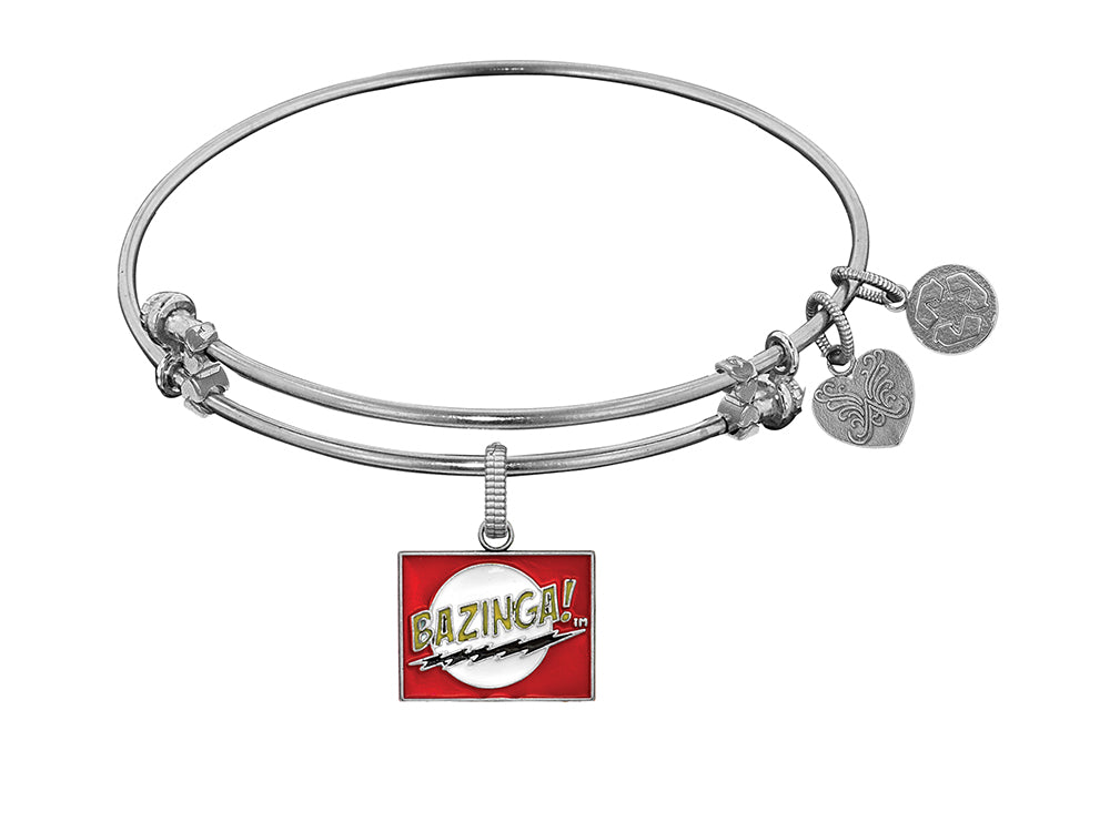 Brass With White Finish  Bazinga Charm For Angelica Collection Bangle